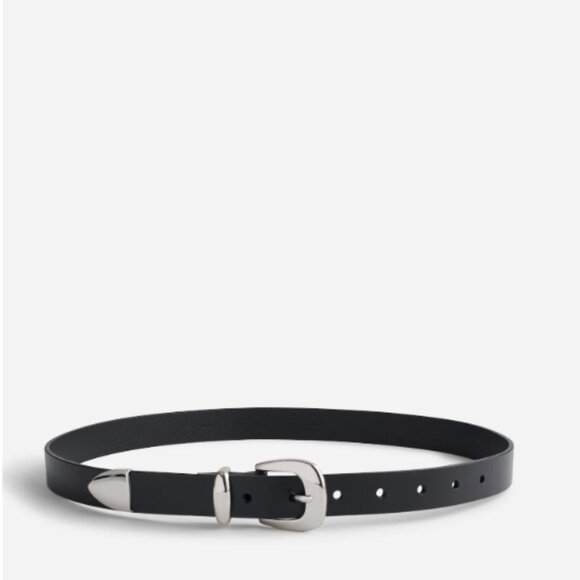 MADEWELL BLACK/SILVER LEATHER BELT - Picture 1 of 3